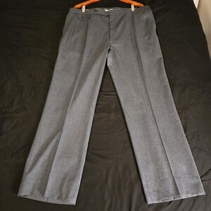 Kuppenheimer Dress Pants Mens 36x32 Gray 100% Wool Pleated Straight Leg Winter